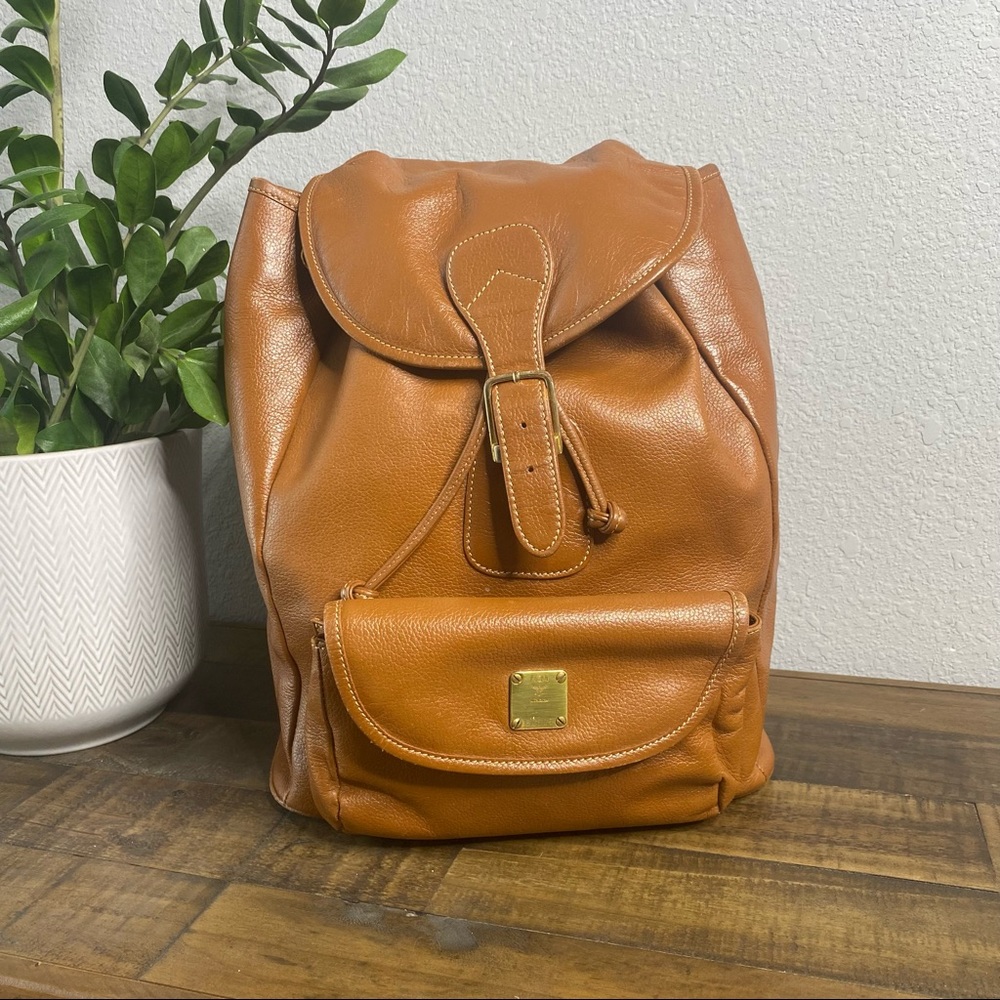 MCM Vintage Brown Backpack.
